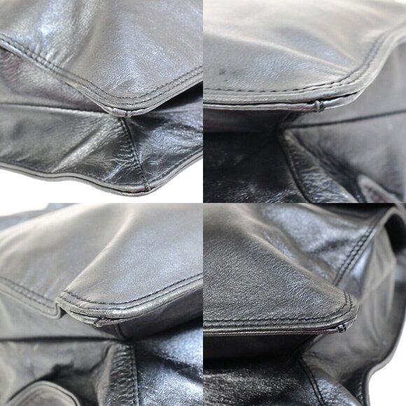 CHANEL CC Logo Crossbody Shoulder Bag Leather Black GHW Italy Vintage - Picture 7 of 15